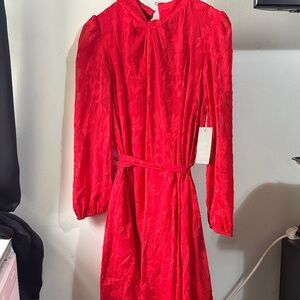 Julia Jordan Red Long Sleeve Dress